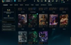Prata 2 com 45 Champs e 4 Skins + 1 Fragmento