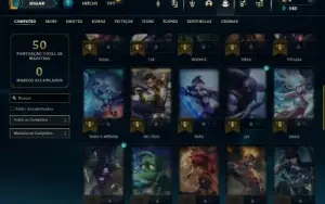 Prata 2 com 45 Champs e 4 Skins + 1 Fragmento