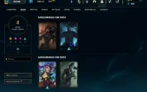 Prata 2 com 45 Champs e 4 Skins + 1 Fragmento