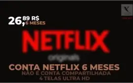 NETFLIX ULTRA HD 4 TELAS - 6 MESES