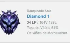 Conta DIAMANTE/MESTRE League of Legends