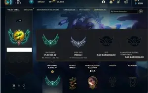 Conta platina 4 com 40 Champs e 10 Skins