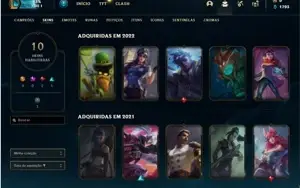 Conta platina 4 com 40 Champs e 10 Skins
