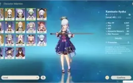 CONTA AR40 KAMISATO AYAKA, KEQING, QIQI E JEAN + 4*