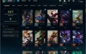 Conta prata 3 com 62 skins e 131 champs