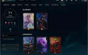 Conta Lol - Ouro 1 (Platina Season Passada)