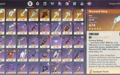 ✨CONTA GENSHIN AR59⭐13 LENDÁRIOS e ⭐7 ARMAS 5⭐ SEM VÍNCULOS✨