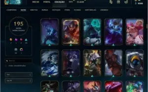 Conta LOL - 194 skins sendo 2 ult, 1 Mit, 4 Lend, 29 Epicas