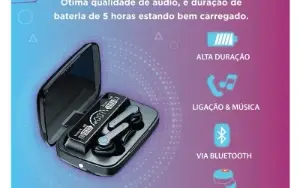 Fone M19 com Powerbank e Mini Lanterna