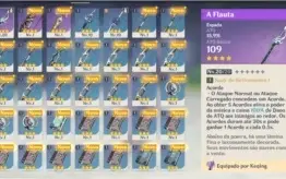 Keqing 5 estrelas + flauta