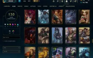 Unranked com 130 Champs e 130 Skins ( TOP / JG / MID )