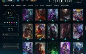 Unranked com 130 Champs e 130 Skins ( TOP / JG / MID )