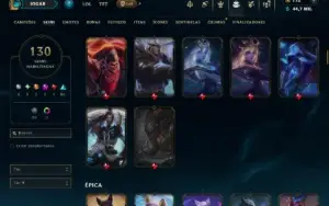Unranked com 130 Champs e 130 Skins ( TOP / JG / MID )
