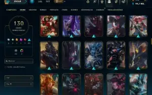 Unranked com 130 Champs e 130 Skins ( TOP / JG / MID )