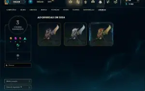 Ouro 4 com 50 Champs e 14 Skins + 1 Fragmento