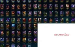 Conta Prata 2, 3 Flex, 83 Campeões, 39 Skins