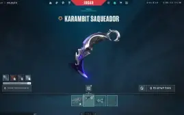 Conta valorant com karambit saqueador e kunai floreterea etc