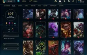 Conta Platina 4 com TODOS os champs e 603 Skins + 81 Cromas