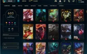 Conta Platina 4 com TODOS os champs e 603 Skins + 81 Cromas