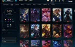Conta Platina 4 com TODOS os champs e 603 Skins + 81 Cromas