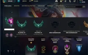 Conta Platina 4 com TODOS os champs e 603 Skins + 81 Cromas