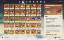8 5* Todos 4* Lança de Jade armas do Passe. 4.5k Gemas 100%