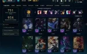 Esmeralda 4 com TODOS os champs e 123 Skins ( MAIN MID )