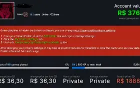 Conta Steam nível 27, insígnia de 18 anos, 66 jogos
