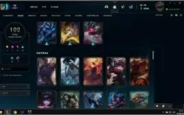 Conta League 102 skins inclui: kayle juíza e sentinela riot.