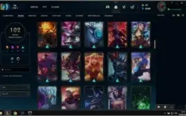 Conta League 102 skins inclui: kayle juíza e sentinela riot.