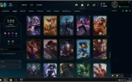 Conta League 102 skins inclui: kayle juíza e sentinela riot.
