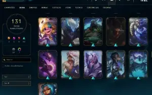 conta lol 2016, lvl 450, esmeralda 2, 130+ skins, all champs
