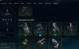 conta lol 2016, lvl 450, esmeralda 2, 130+ skins, all champs