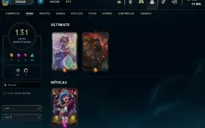 conta lol 2016, lvl 450, esmeralda 2, 130+ skins, all champs