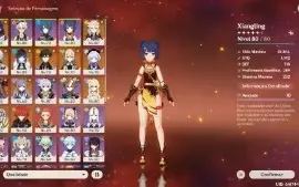 Conta Genshin AR 56, 12 personagens 5 estrelas, 3 armas 5