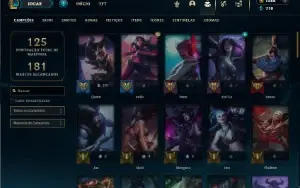 Platina 1 com 70 Champs e 52 Skins + 3 Prestigios + RP