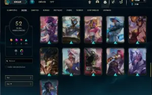 Platina 1 com 70 Champs e 52 Skins + 3 Prestigios + RP