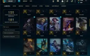 Platina 1 com 70 Champs e 52 Skins + 3 Prestigios + RP