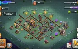 Conta clash of clans cv 11 quase full e com skins nos herois