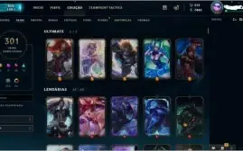 Conta LOL - 301 Skins - Full Champs - Level 232
