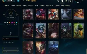 Unranked com 115 Champs e 70 Skins