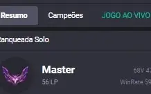Conta mestre 60%wr +35 PDL -22