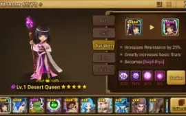 Reroll Summoners War lvl10 com Desert Queen Dark - Nephthys