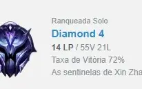 CONTA DIAMANTE 4 MMR D2 72% WR GANHANDO 26 E PERDENDO 12 PDL