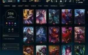 Prata 4 com TODOS os champs e 306 Skins ( ADC / JG )
