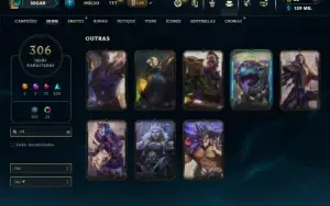 Prata 4 com TODOS os champs e 306 Skins ( ADC / JG )