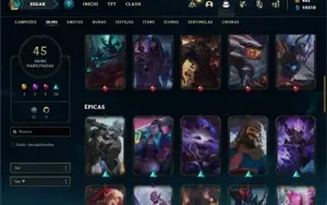 Conta prata 2 com 77 Champs e 45 Skins + 60 Espolios