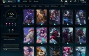 Conta ouro 1 com TODOS os champs e 155 skins