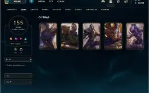Conta ouro 1 com TODOS os champs e 155 skins