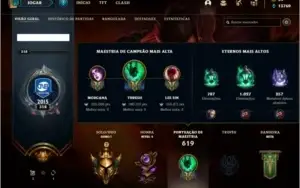 Conta ouro 1 com TODOS os champs e 155 skins